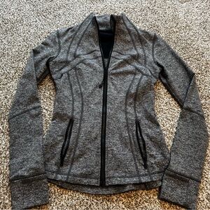 lululemon athletica Heathered Gray Zip Front Bomber Jacket